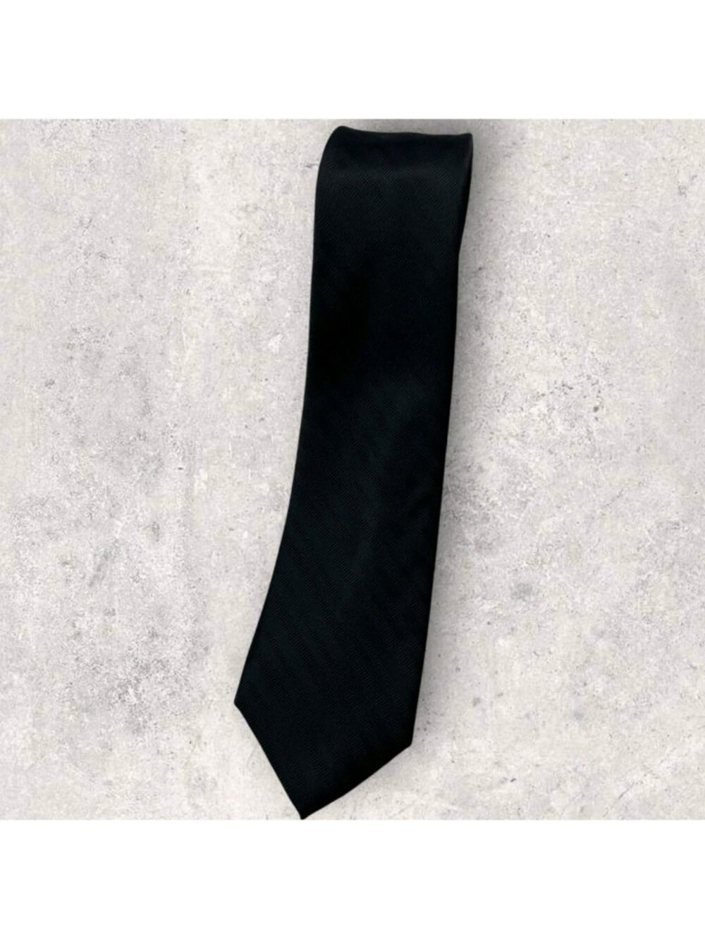 BEN SHERMAN Polyester Tie XL Black Striped W:3.5" EUC